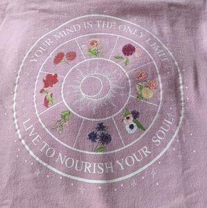 𝅺cold CRUSH pink inspirational floral print hoodie sweatshirt  large